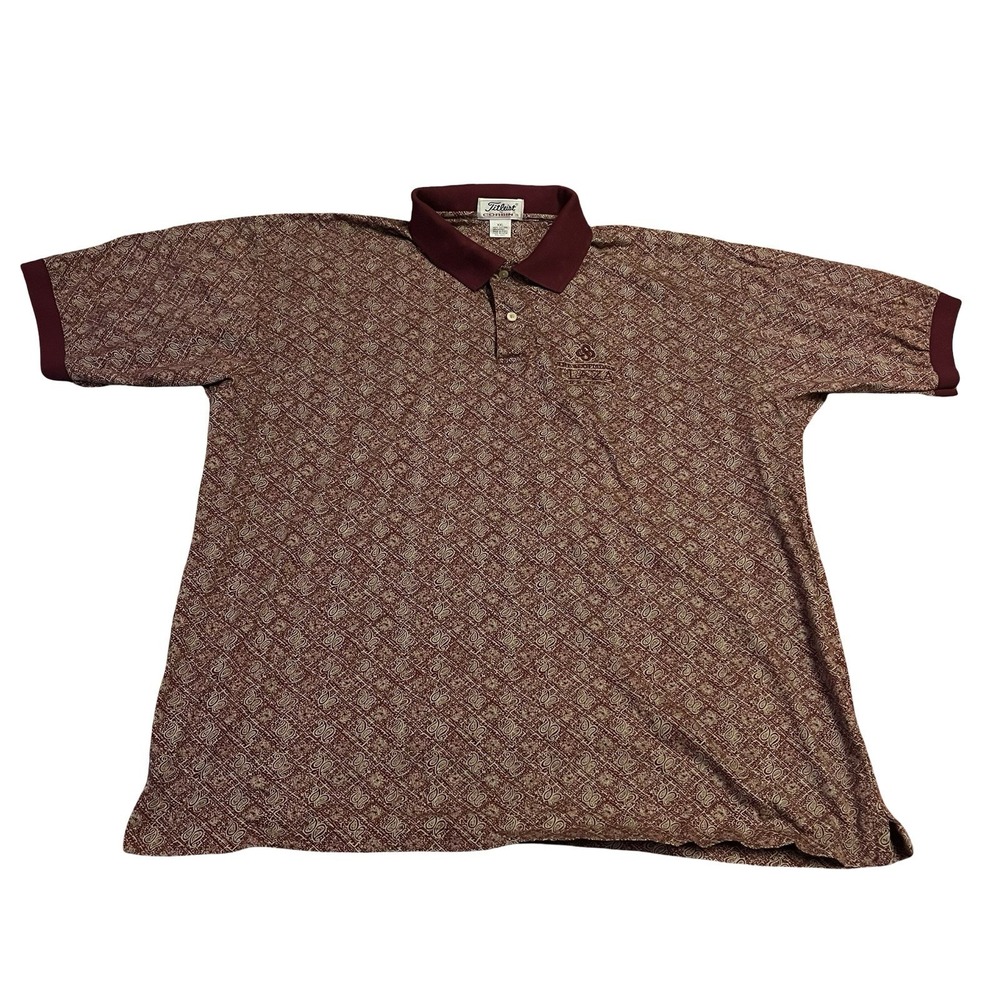 Vtg Titleist By Corbin Red Paisley Golf Polo Shirt XXL